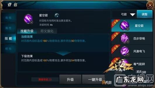 御龙在天弓箭手技能加点图 御龙在天弓箭手属性加点