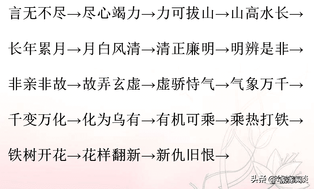 类别词语接龙 词语接龙大全 两字