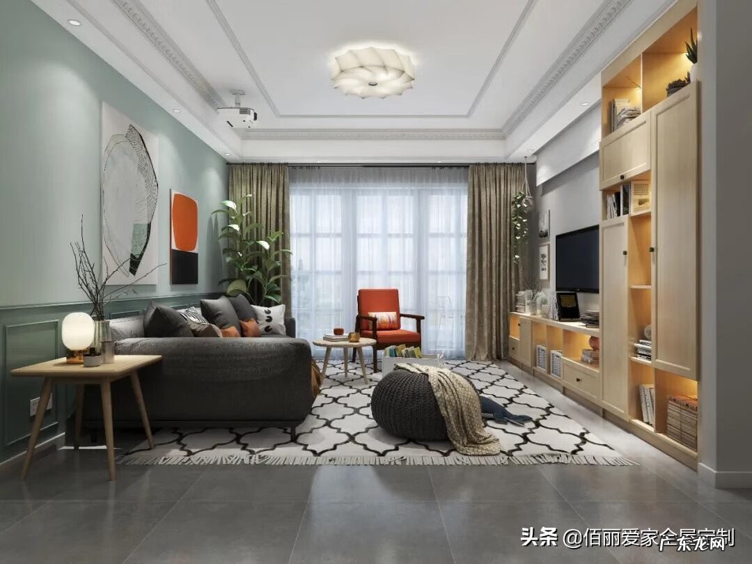 不对称电视柜效果图 电视柜对称设计