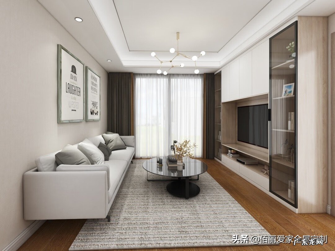 不对称电视柜效果图 电视柜对称设计