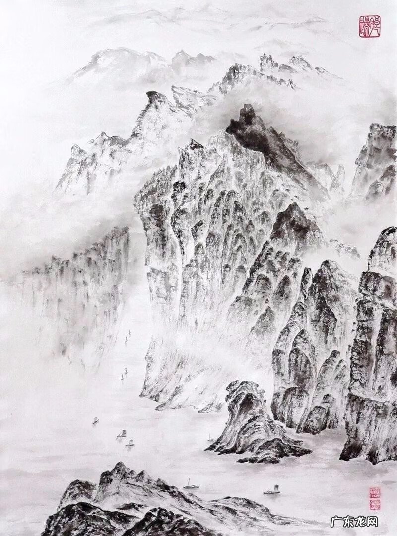 水墨画作品欣赏图片大全 山水风景水墨画