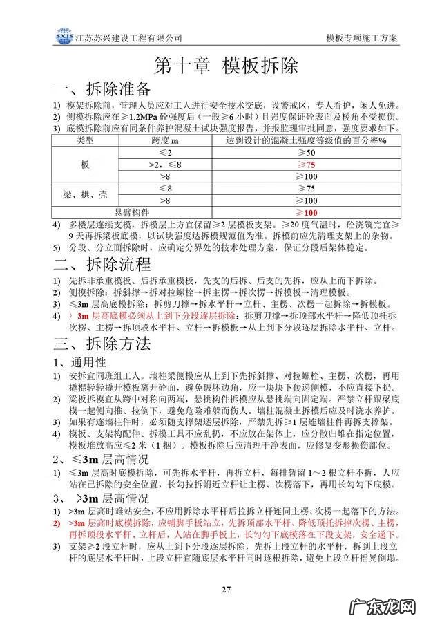 模板工程的基本知识 模板工程施工方案