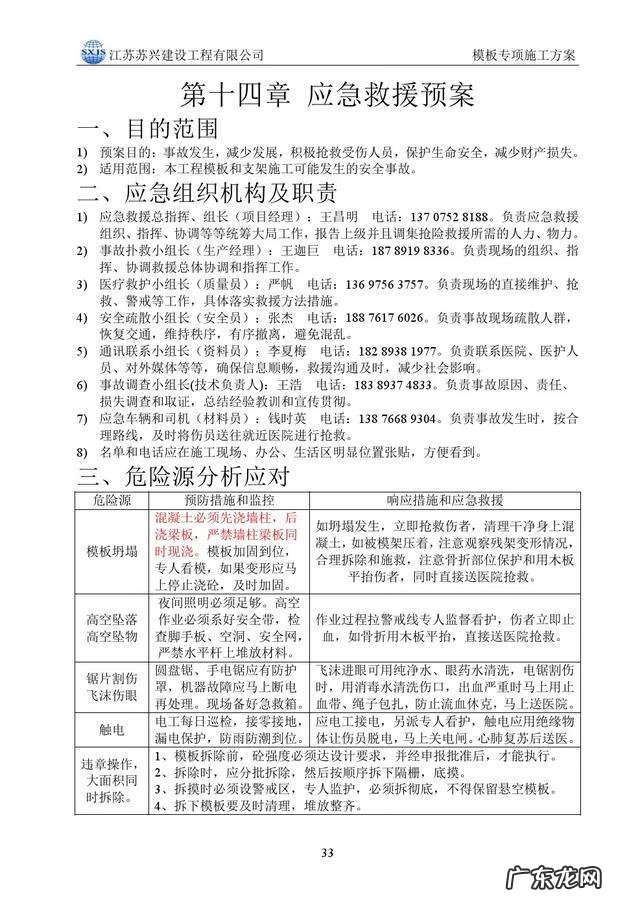 模板工程的基本知识 模板工程施工方案