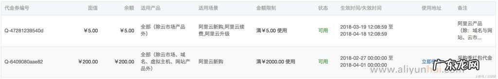 阿里云域名续费优惠口令net 阿里云代金券怎么用啊