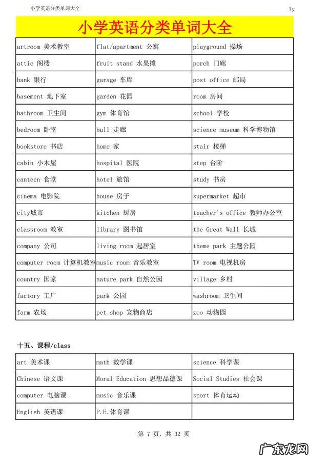 小学三年级英语资料 小学三年级英语单词