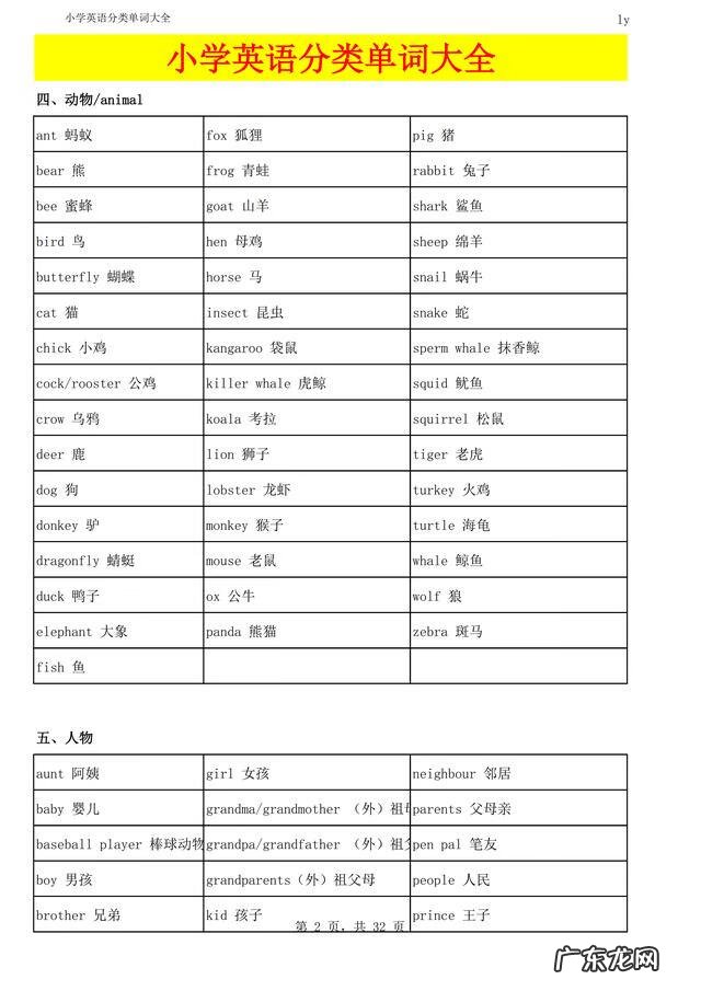 小学三年级英语资料 小学三年级英语单词