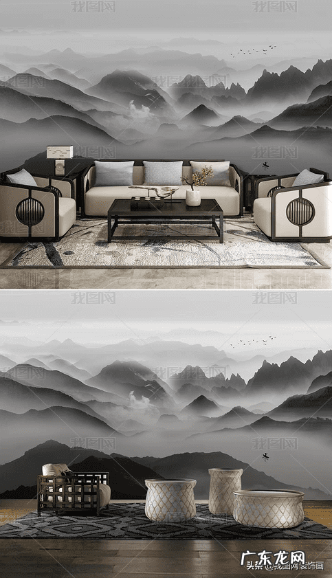 影视墙山水画有什么讲究 影视墙山水壁画大全