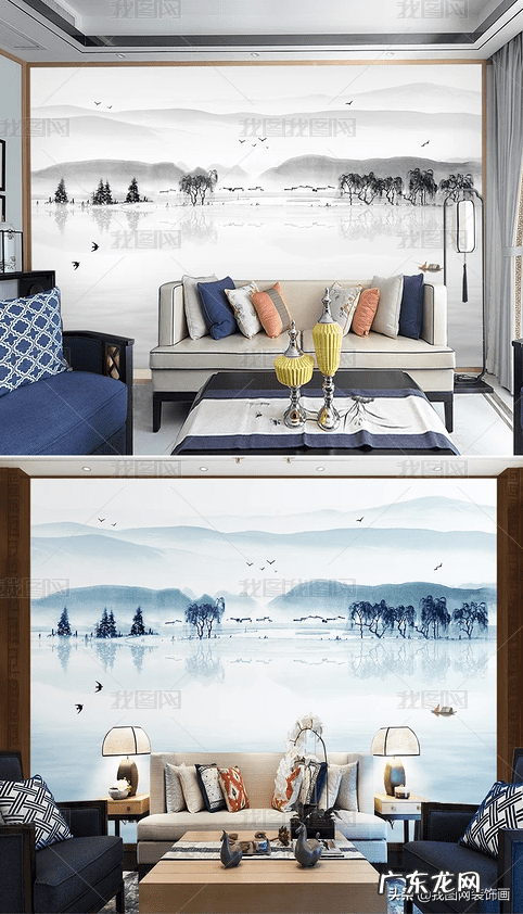 影视墙山水画有什么讲究 影视墙山水壁画大全