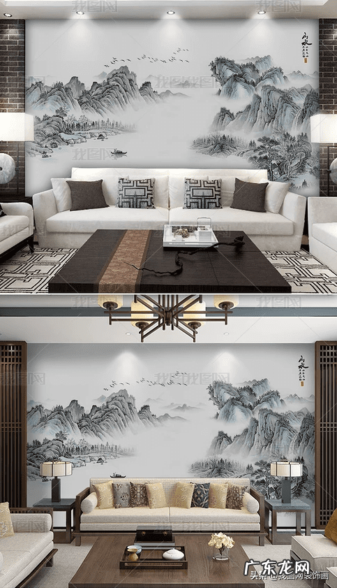 影视墙山水画有什么讲究 影视墙山水壁画大全