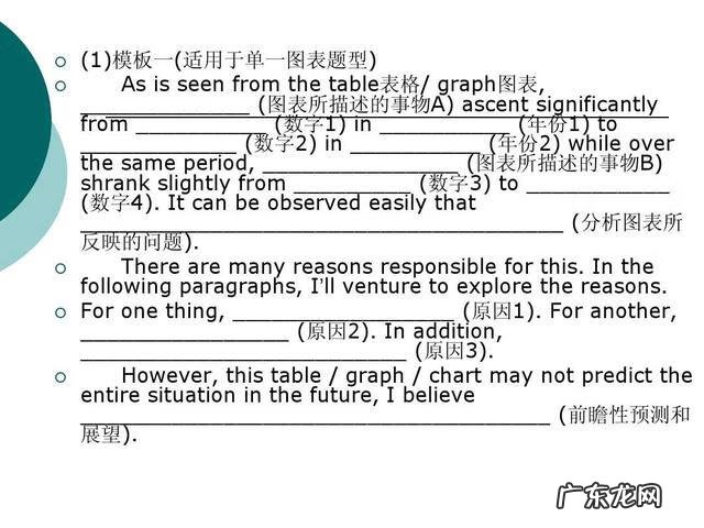 英语一图表作文 英语图表作文模板
