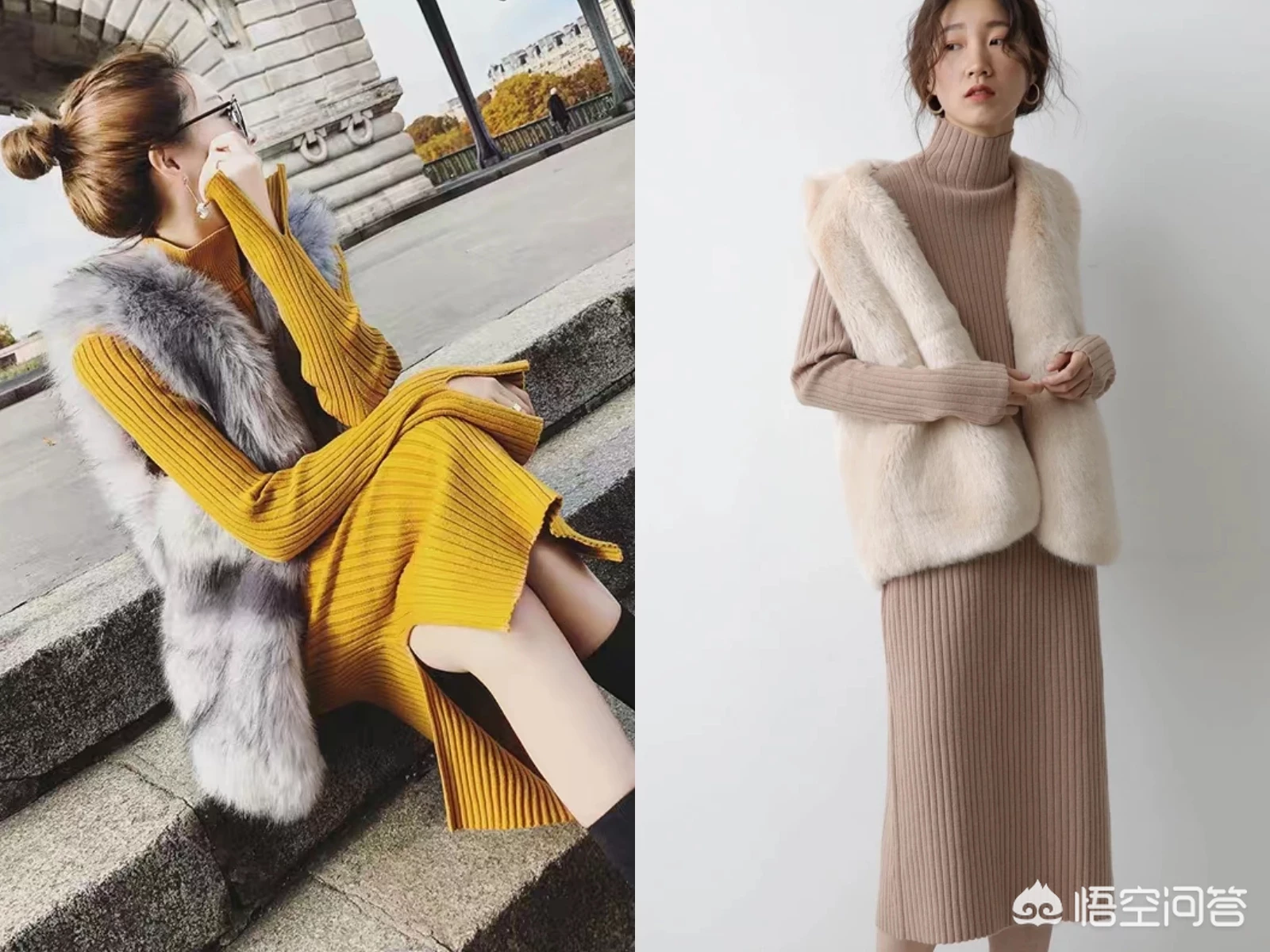 毛衣裙怎么搭配?