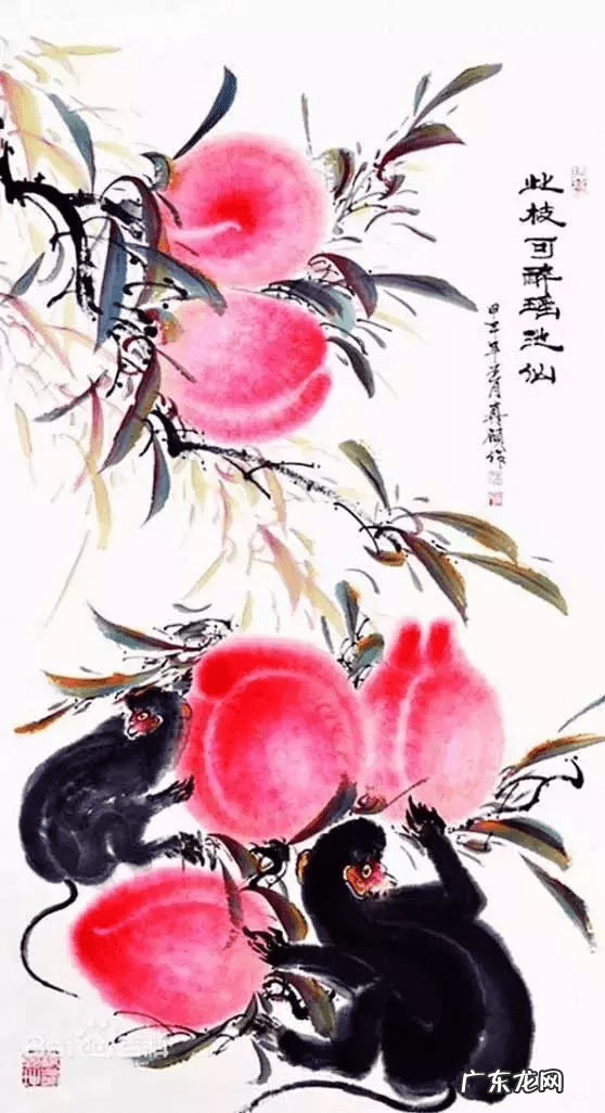 寿桃水墨画 寿桃风水画