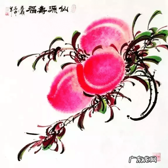 寿桃水墨画 寿桃风水画