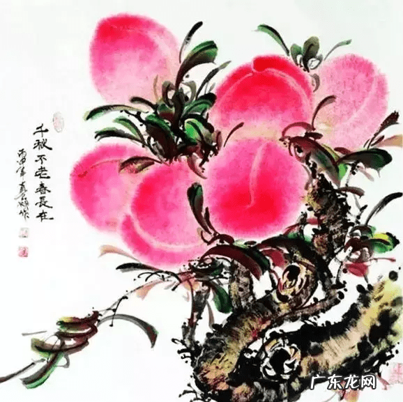 寿桃水墨画 寿桃风水画