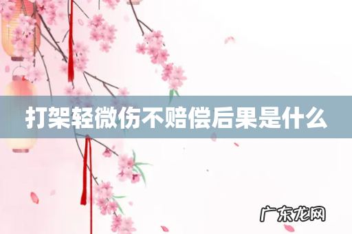 打架轻微伤不赔偿后果是什么