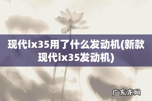 新款现代ix35发动机 现代ix35用了什么发动机
