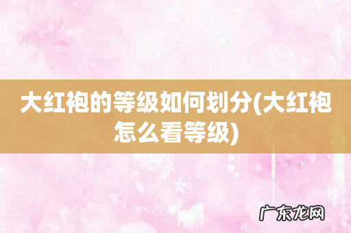 大红袍怎么看等级 大红袍的等级如何划分