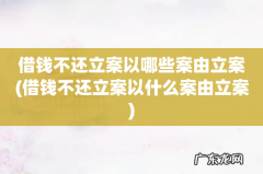 借钱不还立案以什么案由立案 借钱不还立案以哪些案由立案