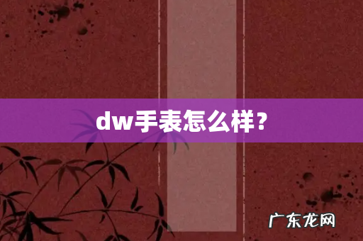 dw手表怎么样？
