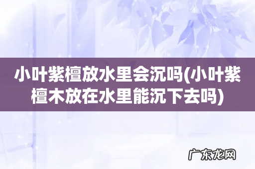 小叶紫檀木放在水里能沉下去吗 小叶紫檀放水里会沉吗