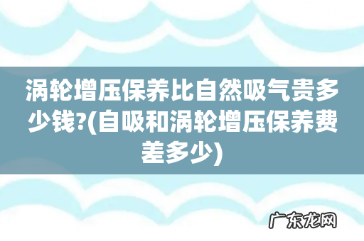 自吸和涡轮增压保养费差多少 涡轮增压保养比自然吸气贵多少钱?