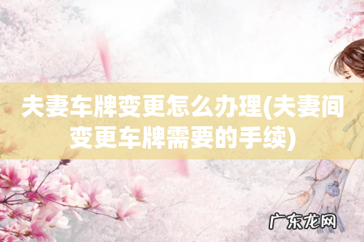 夫妻间变更车牌需要的手续 夫妻车牌变更怎么办理