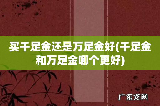 千足金和万足金哪个更好 买千足金还是万足金好
