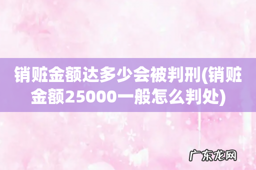 销赃金额25000一般怎么判处 销赃金额达多少会被判刑