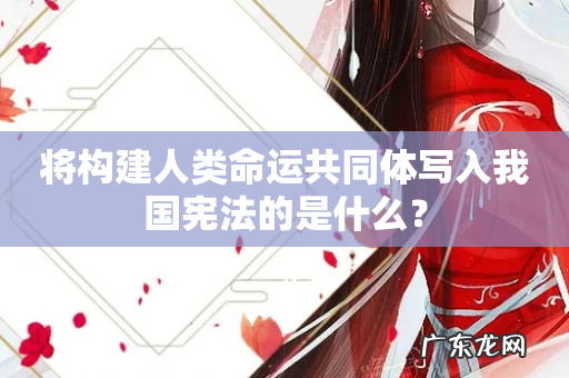 将构建人类命运共同体写入我国宪法的是什么?