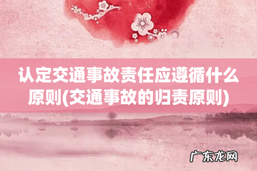 交通事故的归责原则 认定交通事故责任应遵循什么原则