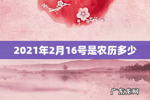 2021年2月16号是农历多少