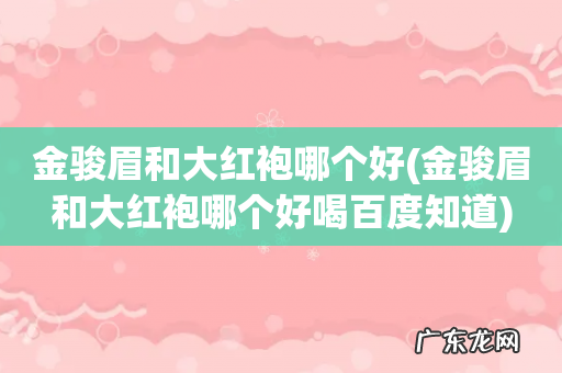 金骏眉和大红袍哪个好喝百度知道 金骏眉和大红袍哪个好