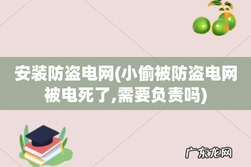 小偷被防盗电网被电死了,需要负责吗 安装防盗电网
