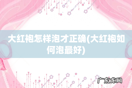 大红袍如何泡最好 大红袍怎样泡才正确