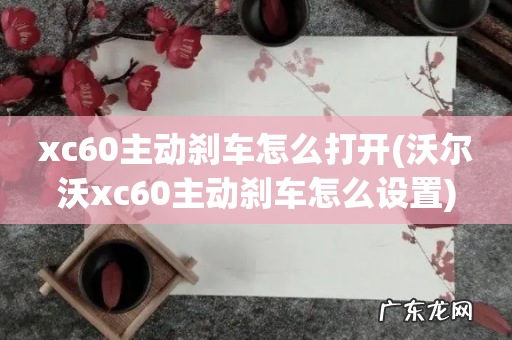 沃尔沃xc60主动刹车怎么设置 xc60主动刹车怎么打开