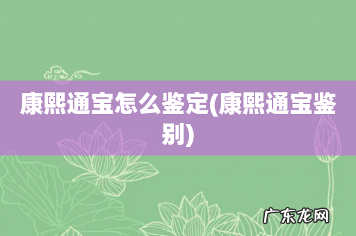 康熙通宝鉴别 康熙通宝怎么鉴定