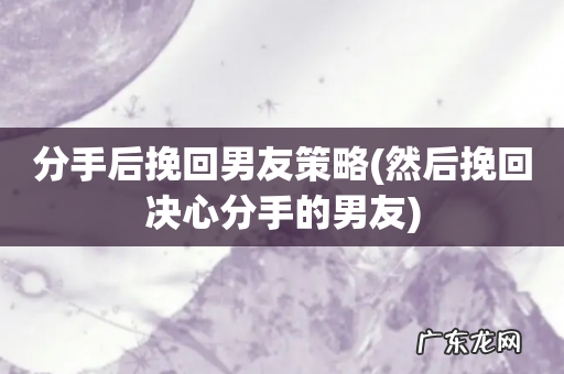 然后挽回决心分手的男友 分手后挽回男友策略
