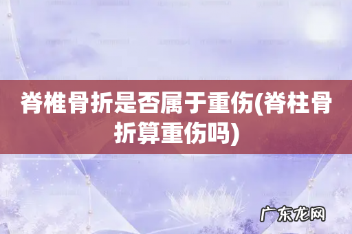 脊柱骨折算重伤吗 脊椎骨折是否属于重伤