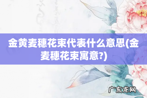 金麦穗花束寓意? 金黄麦穗花束代表什么意思