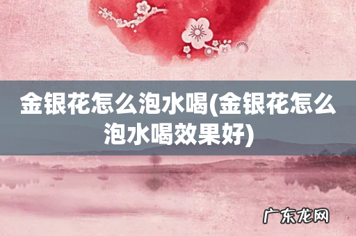 金银花怎么泡水喝效果好 金银花怎么泡水喝