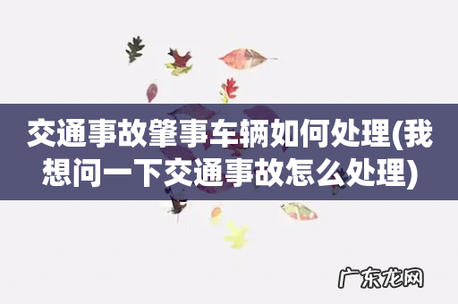 我想问一下交通事故怎么处理 交通事故肇事车辆如何处理