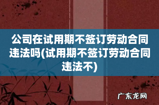 试用期不签订劳动合同违法不 公司在试用期不签订劳动合同违法吗