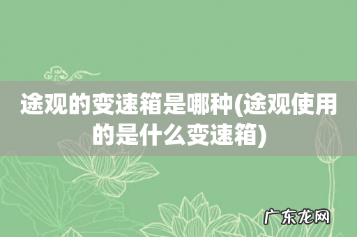 途观使用的是什么变速箱 途观的变速箱是哪种