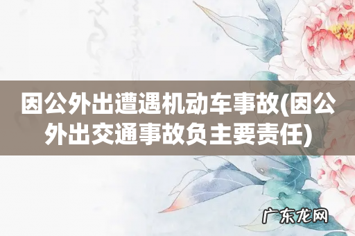 因公外出交通事故负主要责任 因公外出遭遇机动车事故