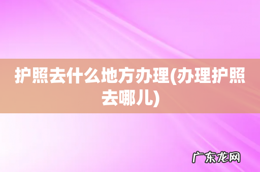 办理护照去哪儿 护照去什么地方办理
