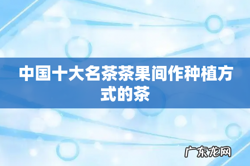 中国十大名茶茶果间作种植方式的茶