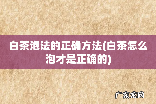 白茶怎么泡才是正确的 白茶泡法的正确方法