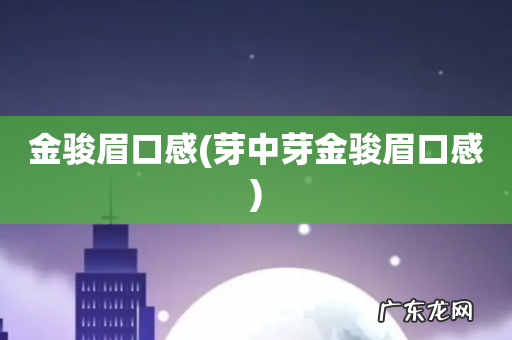 芽中芽金骏眉口感 金骏眉口感
