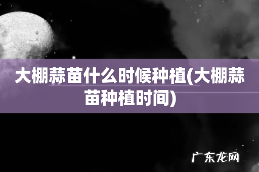 大棚蒜苗种植时间 大棚蒜苗什么时候种植