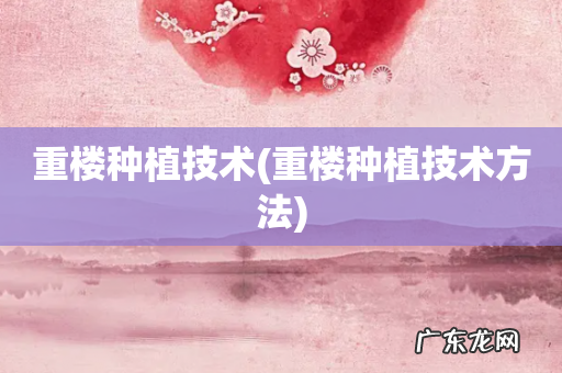 重楼种植技术方法 重楼种植技术